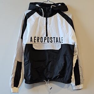 Aeropostale Black and White Medium Windbreaker Jacket